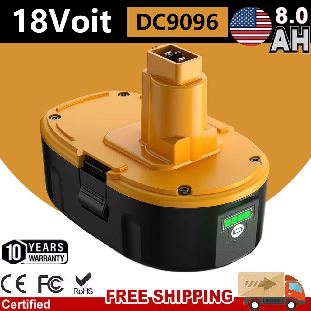 8000mAh 18V For Dewalt 18 VOLT DC9096 DC9098 8.0AH Li-ion Battery DC9096-2 NEW