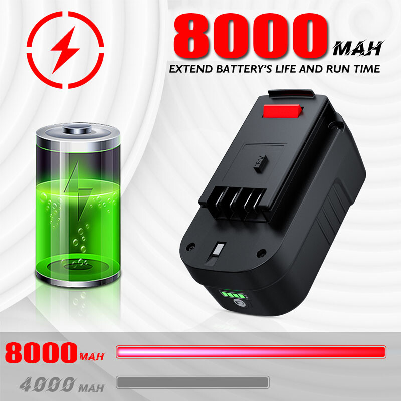 2/1Pack 18V 8.0Ah For Black & Decker 18 Volt Lithium-Ion Battery HPB18 HPB18-OPE