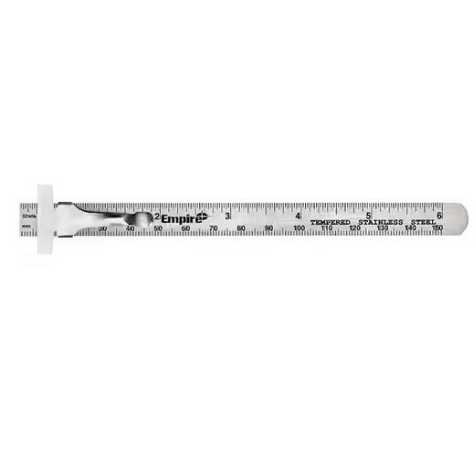 6 Inch Stainless Steel Pocket Ruler with Metal Clip