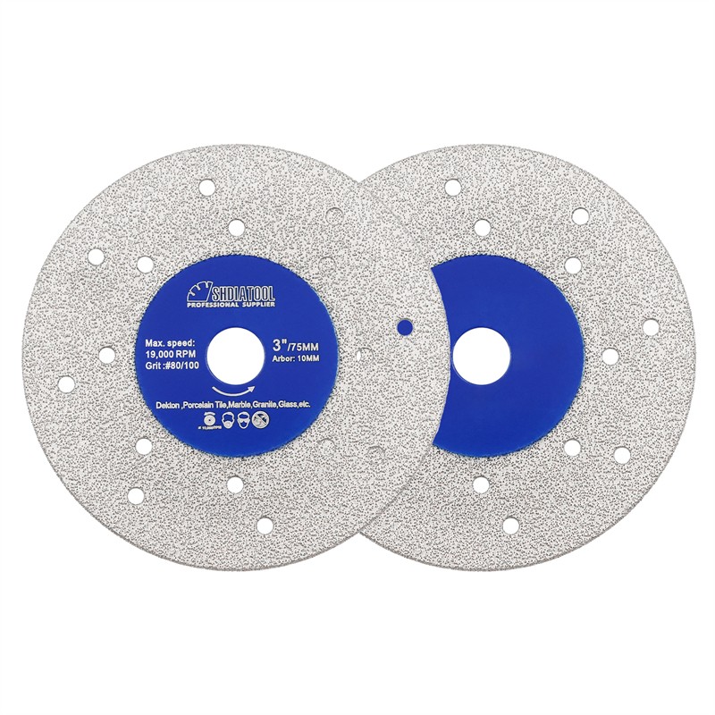 2pcs Diamond Cutting Grinding Disc Wheel for Porcelain Tile Saw Blade 75mm