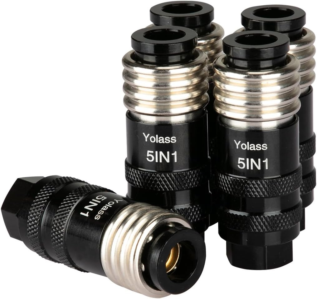 5 in 1 Universal Quick Industrial Air Coupler, Air Hose Fittings, 1/4″ Female NP