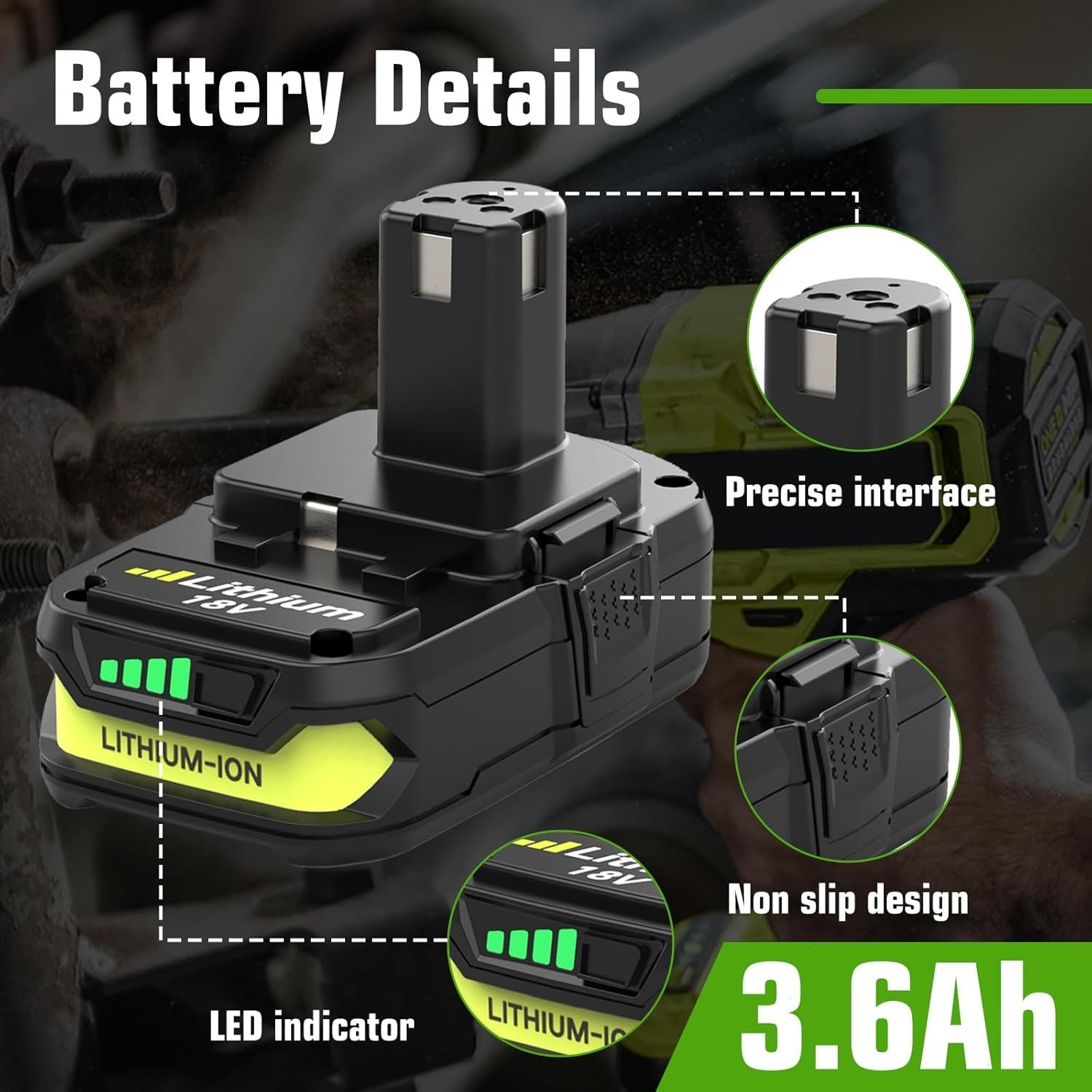 2PACK 2.0Ah For RYOBI 18V Battery /Charger One Plus High Capacity P109 Lithium