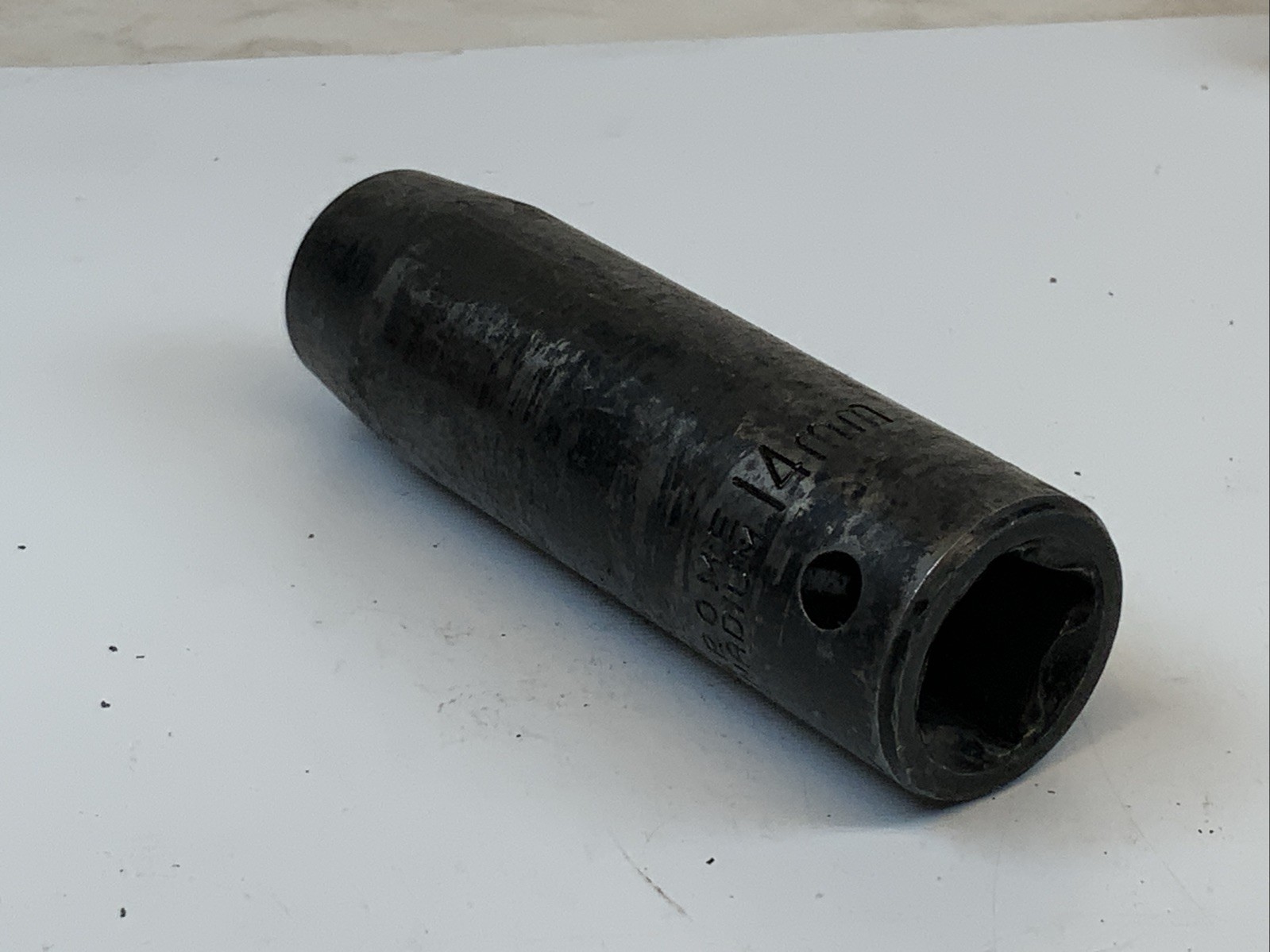Unbranded 14mm 1/2 Drive 6pt Deep Metric Impact Socket, Dark Finish