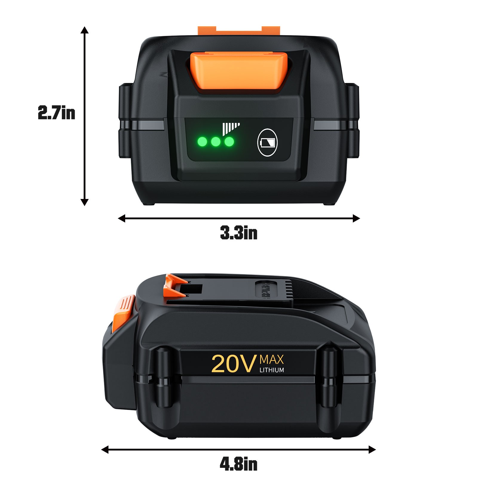 20Volt 8.0Ah For WORX WA3525 20V Max Lithium Battery Power Tools WA3520 WA3575