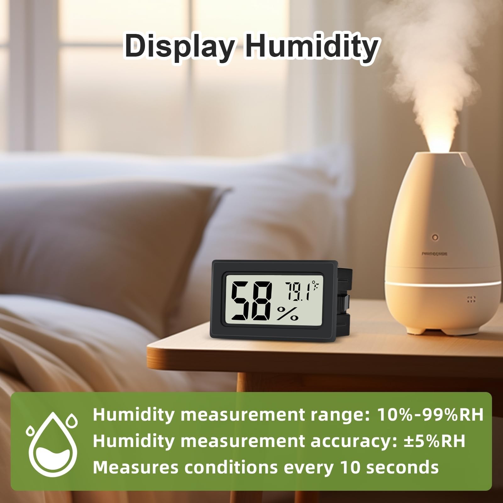 6 Pack Mini Digital Thermometer Hygrometer Indoor LCD Fahrenheit for Greenhouse