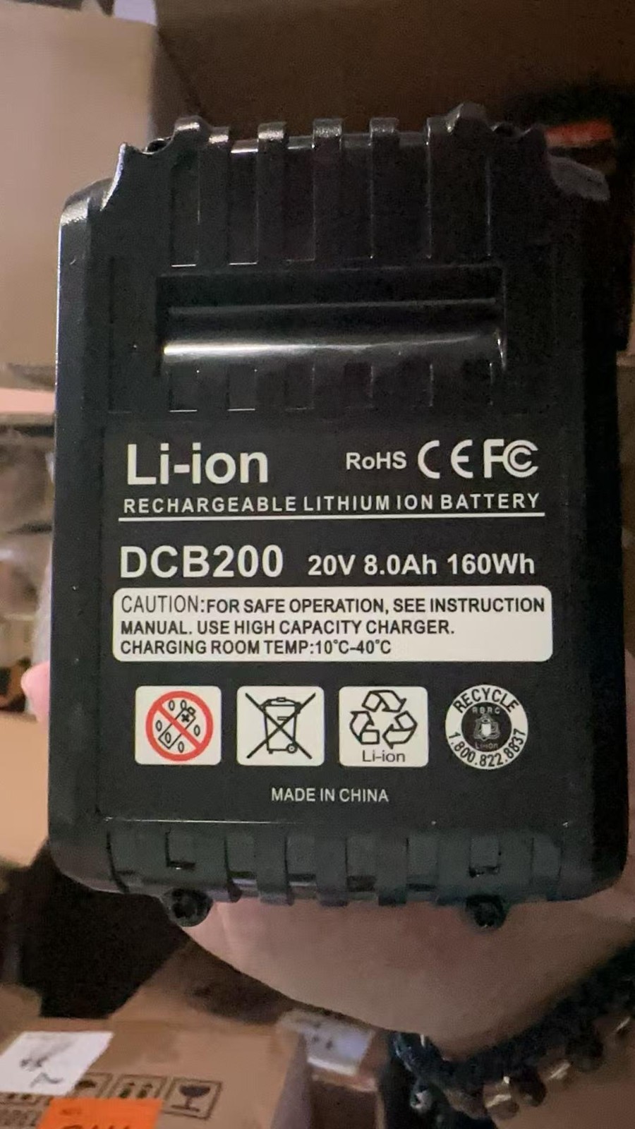 4Pack For DeWalt 20V 20 Volt Max 8.0AH Lithium Ion Battery DCB200 DCB204 DCB206