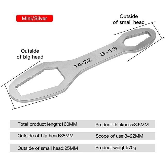Universal Torx Wrench Self tightening Adjustable Both Ends Spanner Tools
