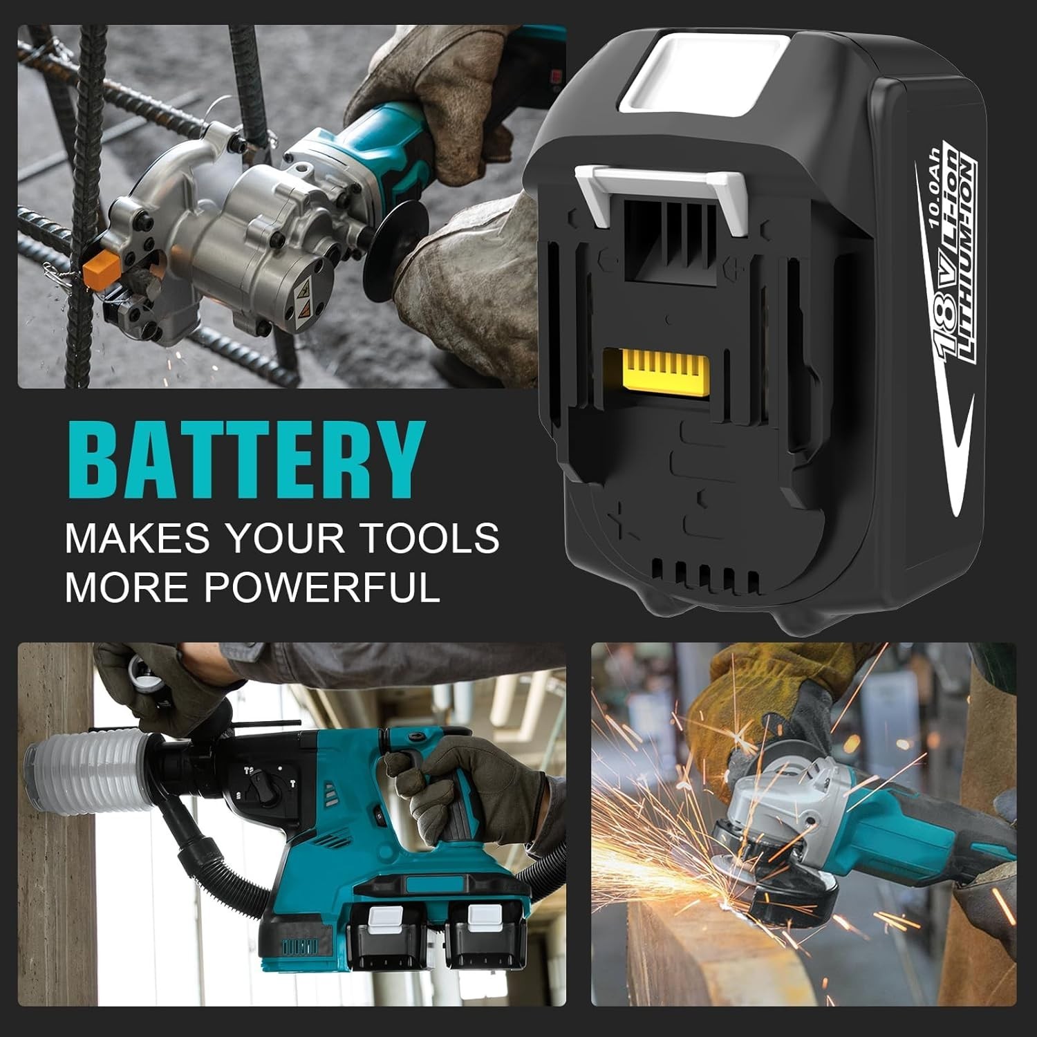 2~4Pack For Makita 18V Battery 10AH Li-Ion BL1830 BL1850 BL1840 BL1860B LXT Tool