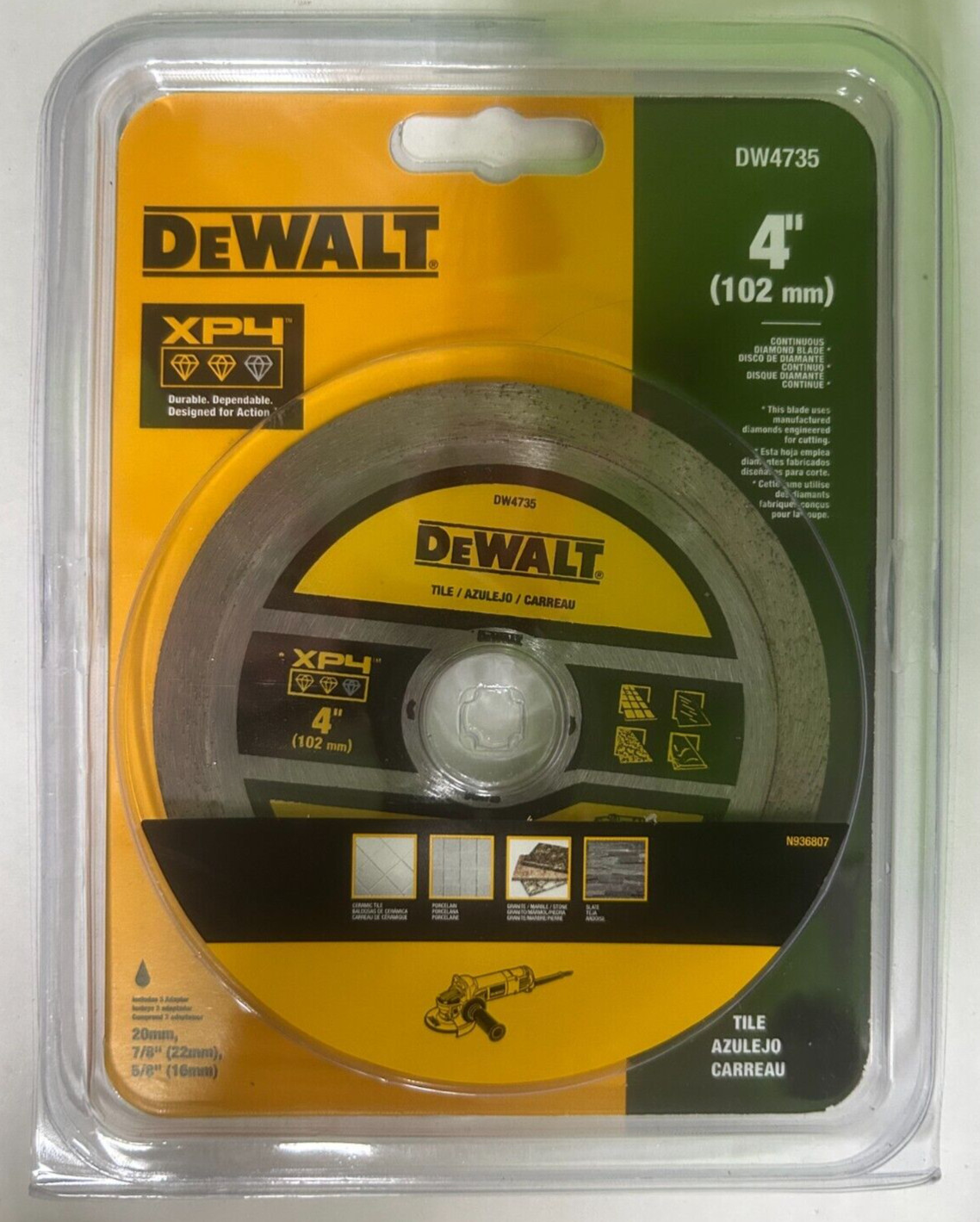 DeWalt DW4735 XP4 4″ Continuous Diamond Blade