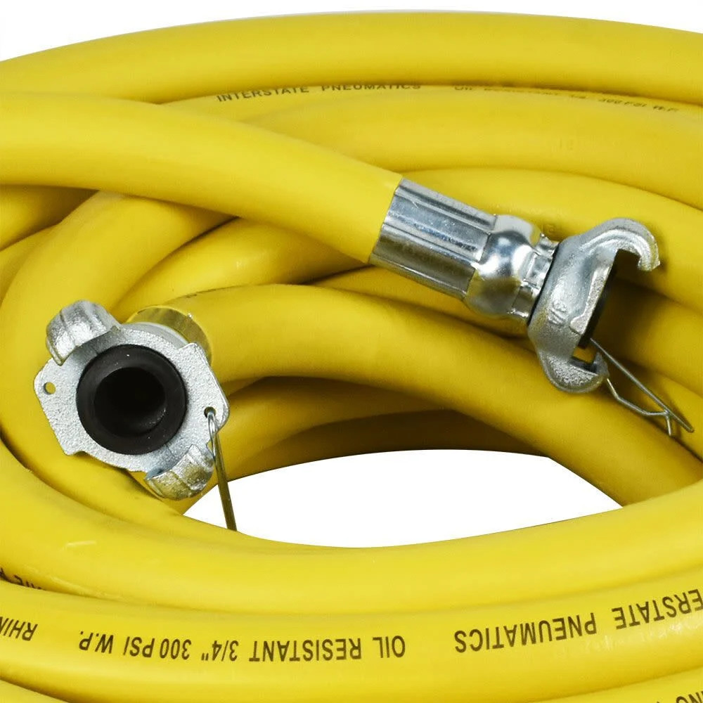 Interstate Pneumatics Jack Hammer Yellow Rubber Hose 3/4 Inch X 50Ft 300 Psi