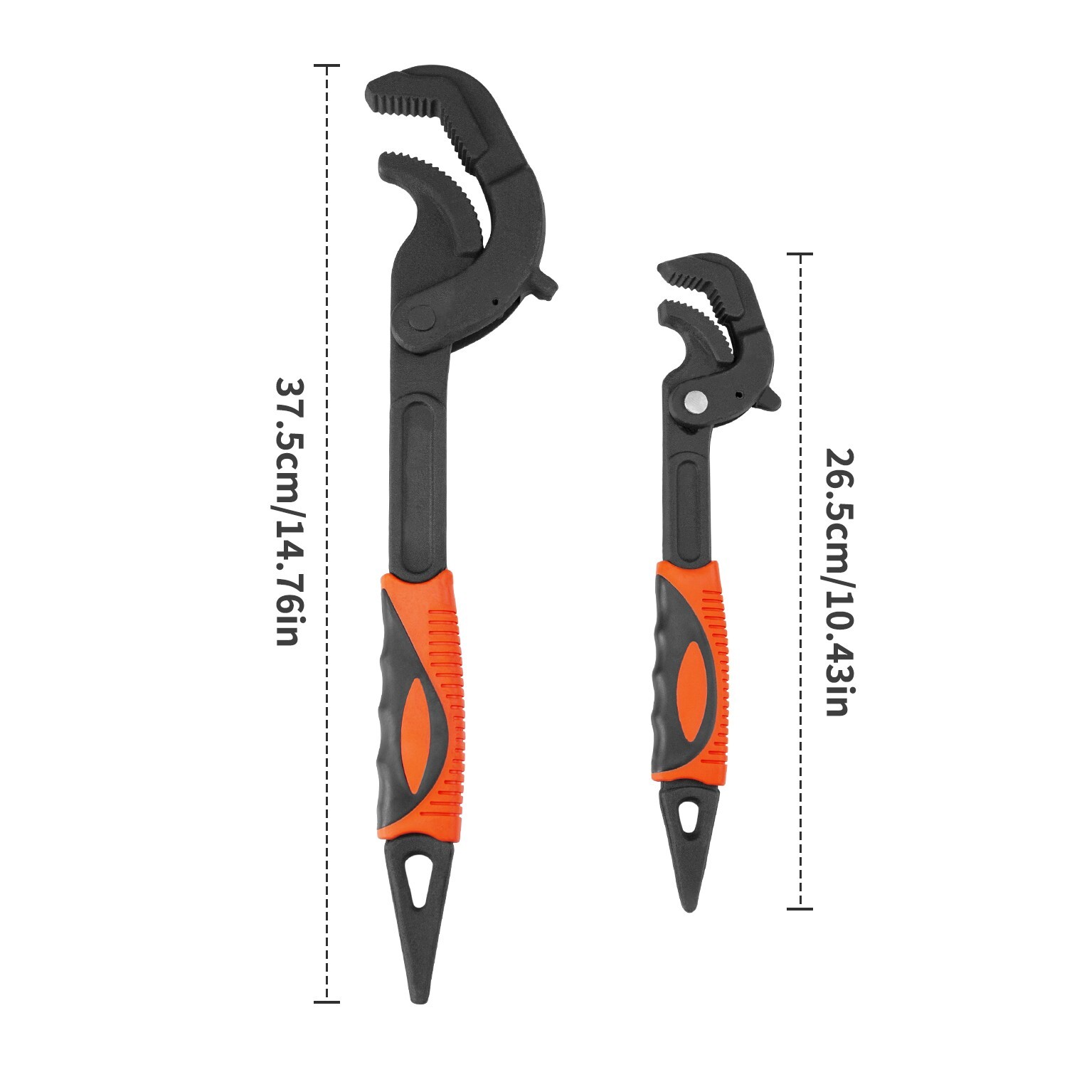 2pcs Multi-function Magic Wrench Self-Adjusting Spanner Power Grip Pipe Wrench