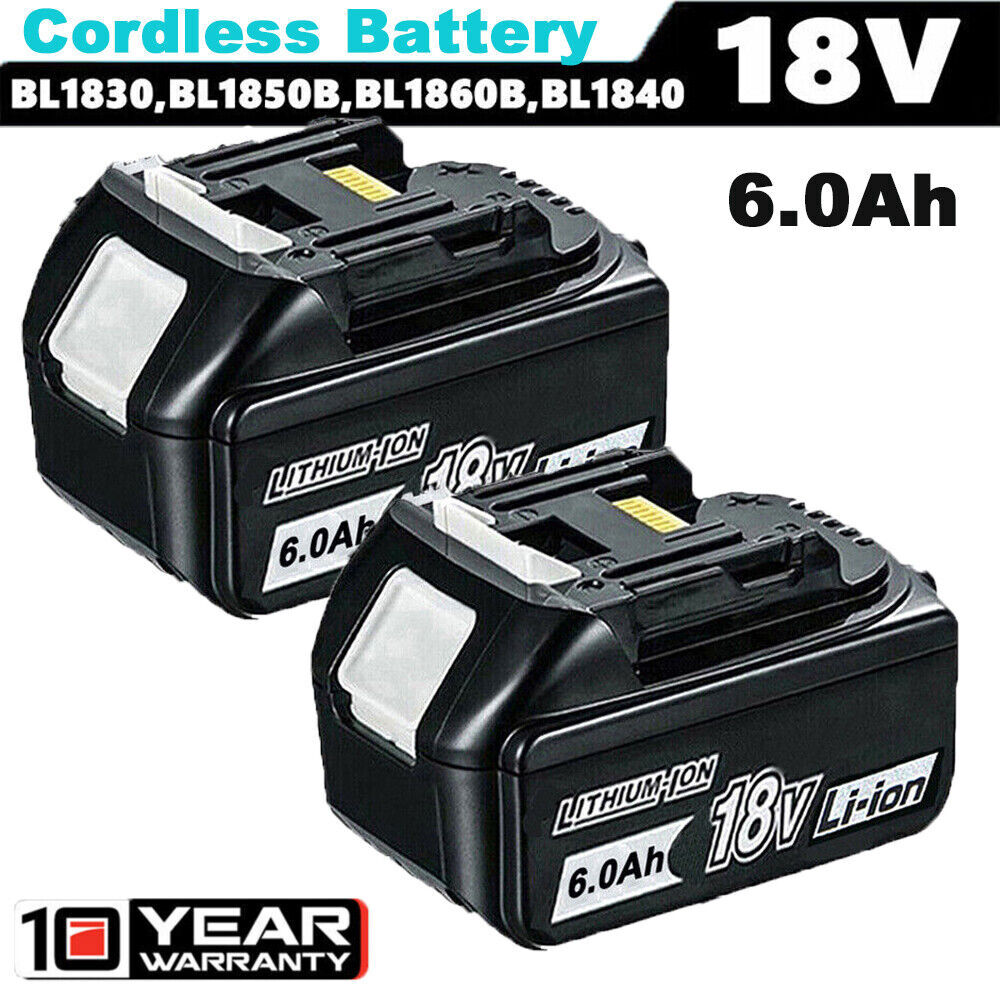 2-Pack For Makita 18V 6.0Ah LXT Lithium-Ion BL1830 BL1850-2 BL1860B Tool Battery