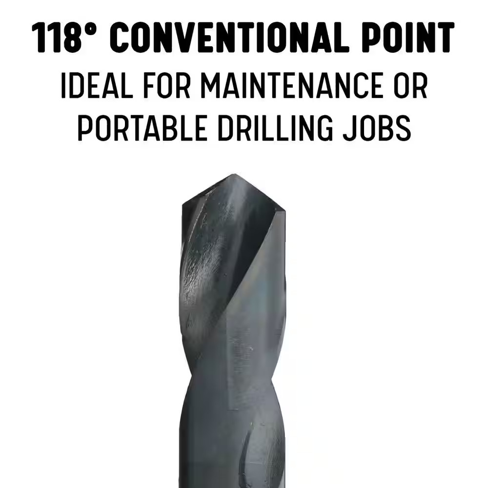 7/8 In. High Speed Steel Black Oxide Reduced Shank Drill Bit with 1/2 In. Shank