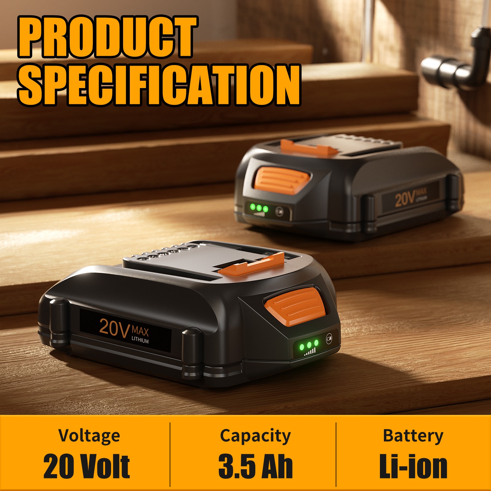 20Volt 8.0Ah For WORX WA3525 20V Max Lithium Battery Power Tools WA3520 WA3575