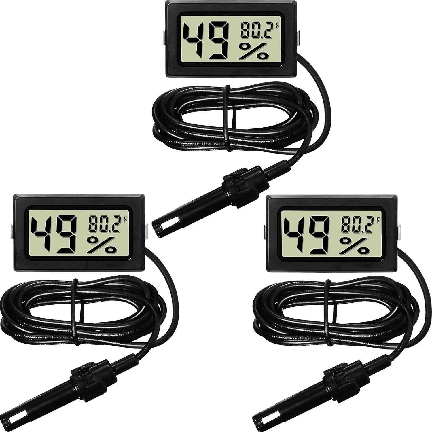 Mini Digital Thermometer Humidity Meter Hygrometer Incubator/Greenhouse 3 PACK