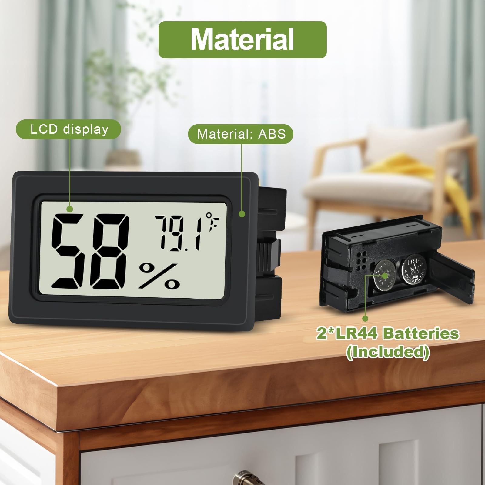 6 Pack Mini Digital Thermometer Hygrometer Indoor LCD Fahrenheit for Greenhouse
