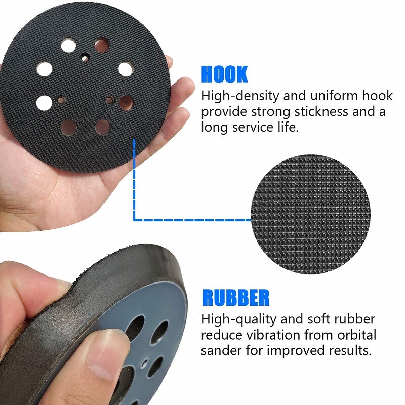 2Pcs Sander Pads 5″ Hook&Loop Sanding Plates for Hitachi 324-209 SV13YA, SV13YB