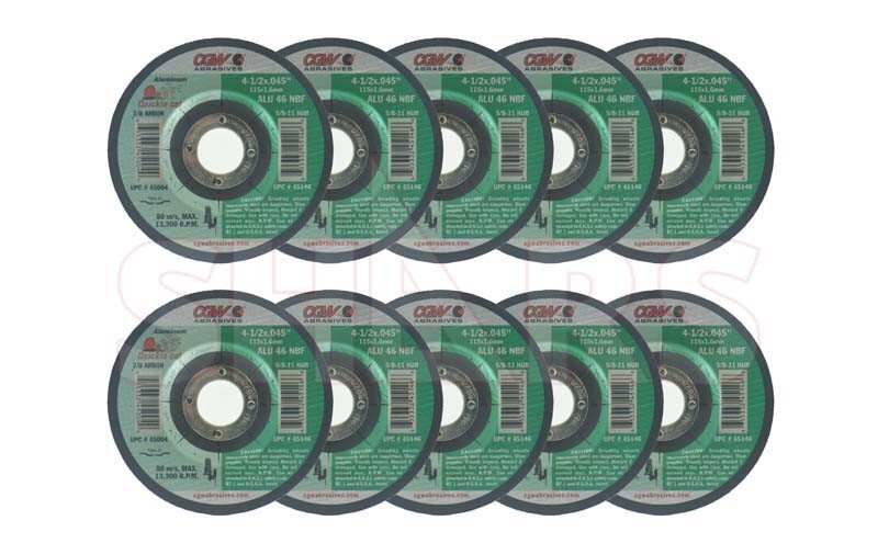 CGW 10 PCS 5 x 0.045 x 7/8 46 Grit Type 27 Aluminum Oxide Cut Cutoff Wheel ^|