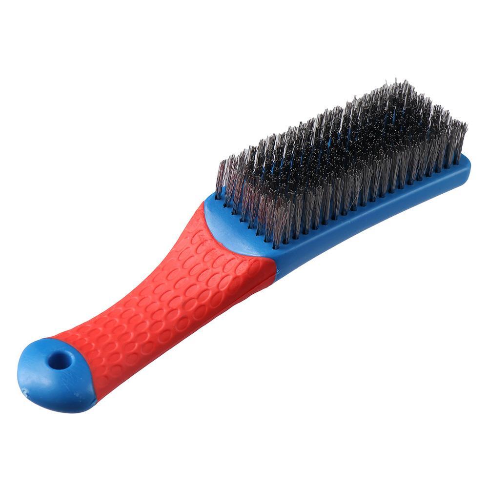 Heavy Duty Stainless Steel Wire Brush with Plastic Handle for Removing Rust Dirt