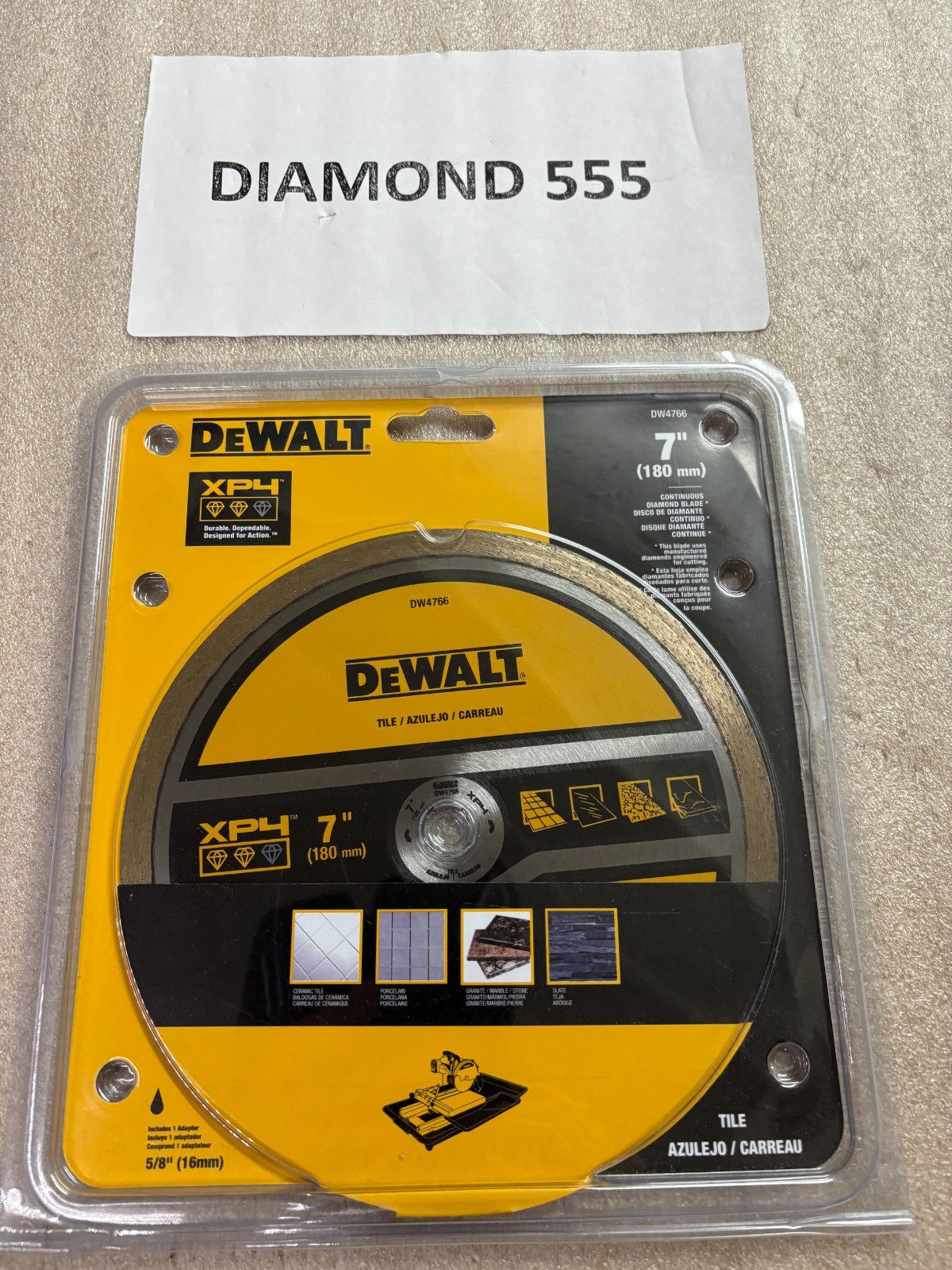 DEWALT DW4766 7” By .060” Wet Continuous Diamond Tile Saw Blade | 0113