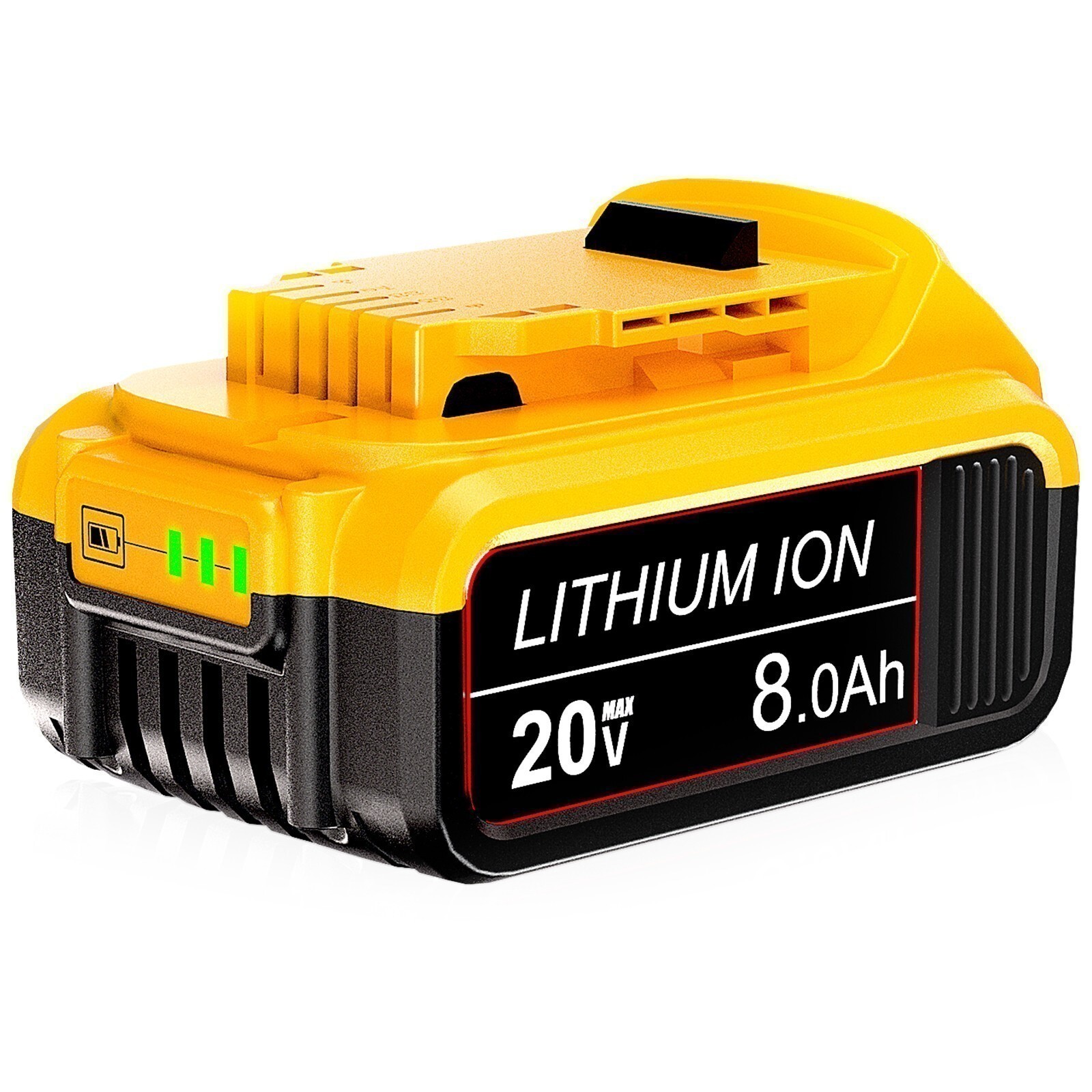 8.0AH Lithium Ion Battery For DeWalt 20V 20 Volt Max DCB206-2 DCB205-2