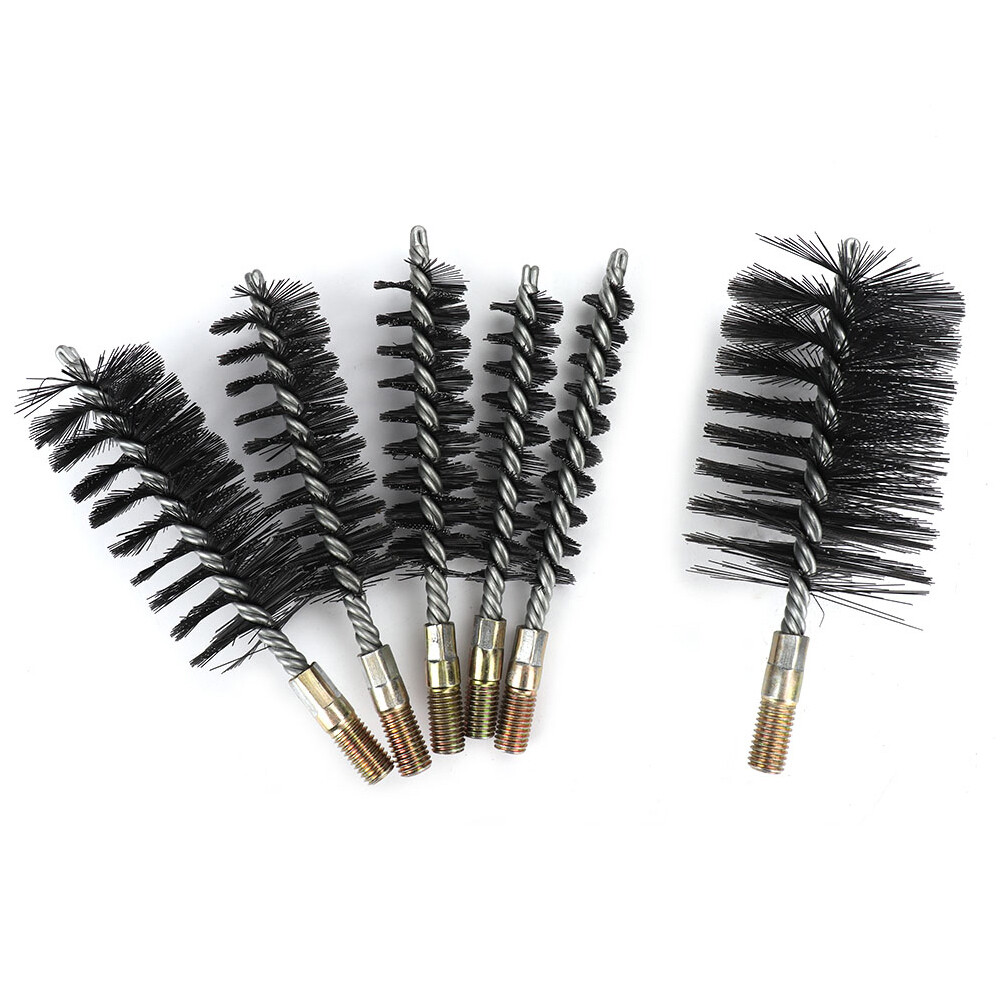 1Pcs 18~75mm Cylinder Stainless Steel Wire Round Tube Cleaning Brush Rotary Tool