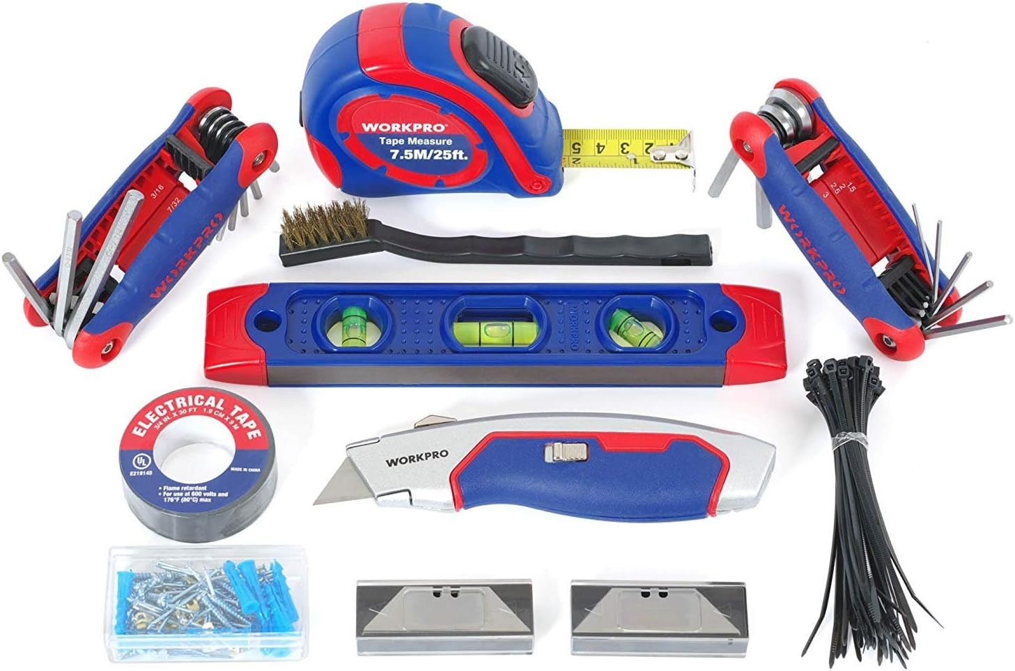 WORKPRO 322-Pieces Home Repair Tool Kits Basic Household Hand Tool With Tool Bag