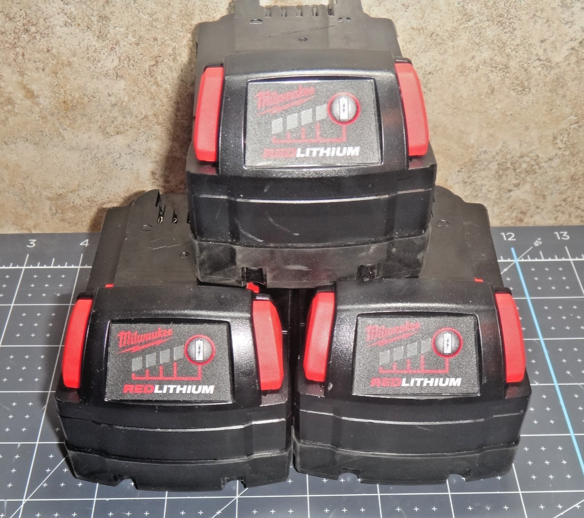 (3) Milwaukee M18 XC 5.0 AH 18 Volt Capacity Battery