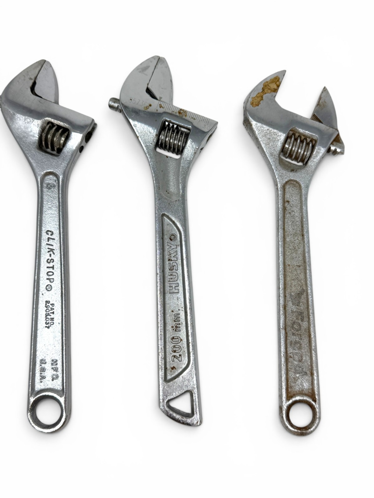 Proto Clik-Stop Husky & Unbranded 8″ 10″ Adjustable Wrench Lot – 4 Pcs Set