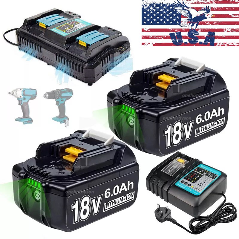 For Makita BL1860B BL1830B BL1840B 6.0Ah 8.0Ah 18V Li-ion LXT Battery / Charger