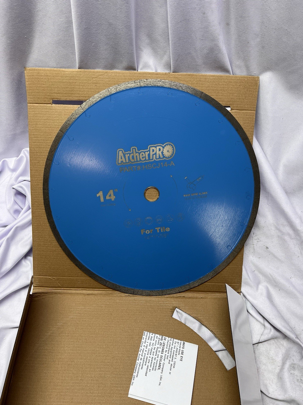 Archer PRO 14″ in. J-Slot Continuous Diamond Blades, Wet Tile Saw Blade New B3