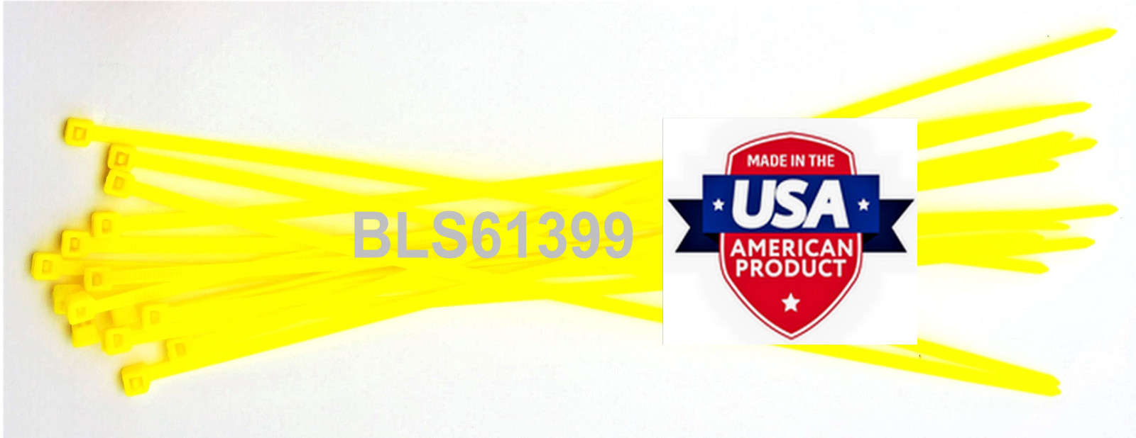 1000 USA Made TOUGH TIES 8″ inch 50lb Nylon Tie Wraps Wire Cable Zip Ties Yellow