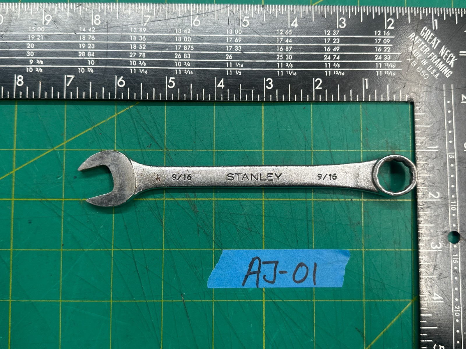 Vintage 6.75″ Stanley 9/16″ Forged Alloy 86-836 Combination Wrench, Made In USA