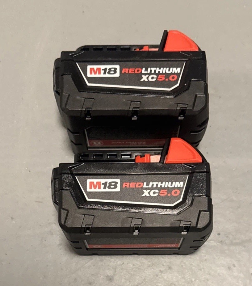 Milwaukee 48-11-1850 M18 XC 5.0 AH 18 Volt Capacity Battery 2 PACK 48-11-1852