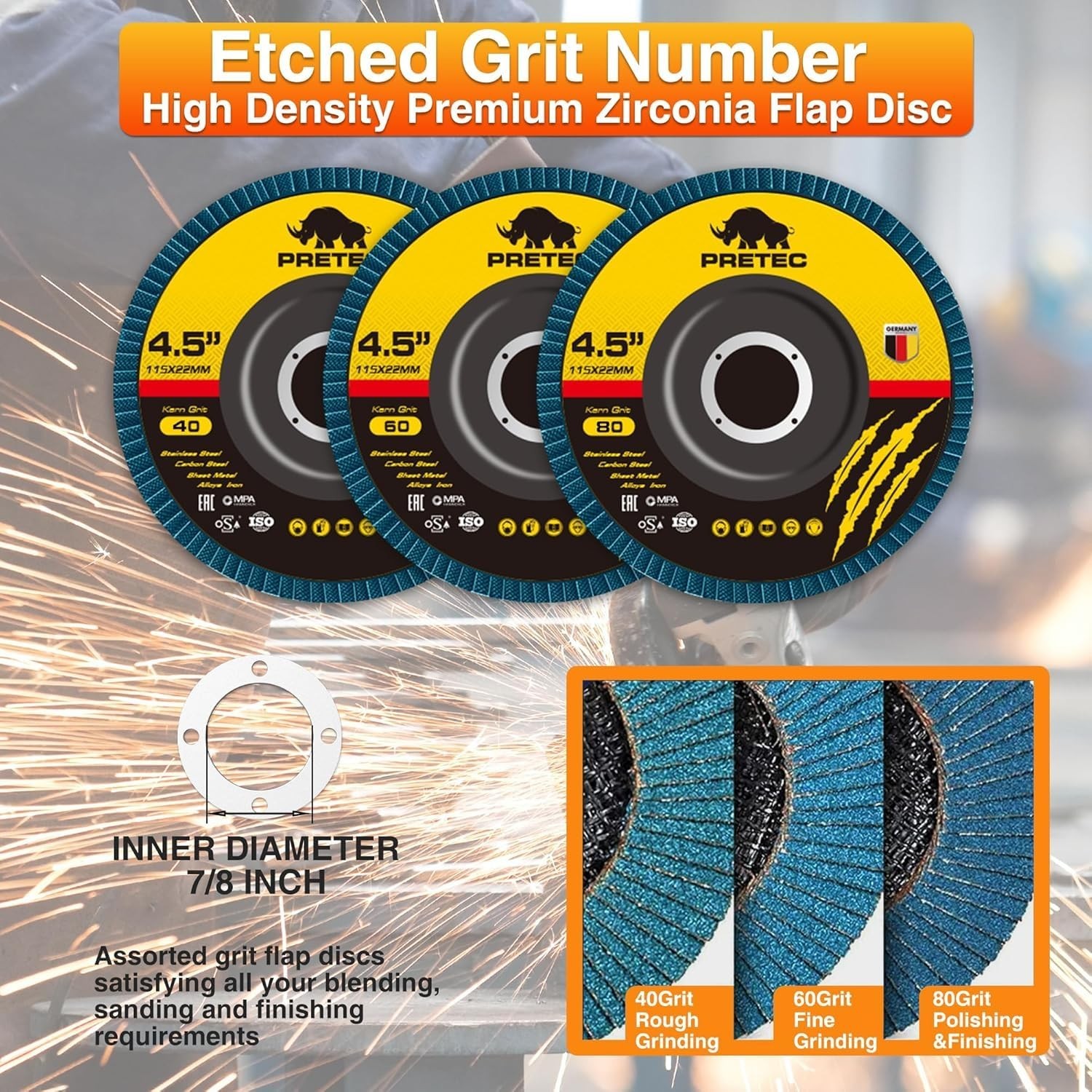 26-Pack Angle Grinder Disc Set: Cut-off, Flap, and Grinding Wheels Included