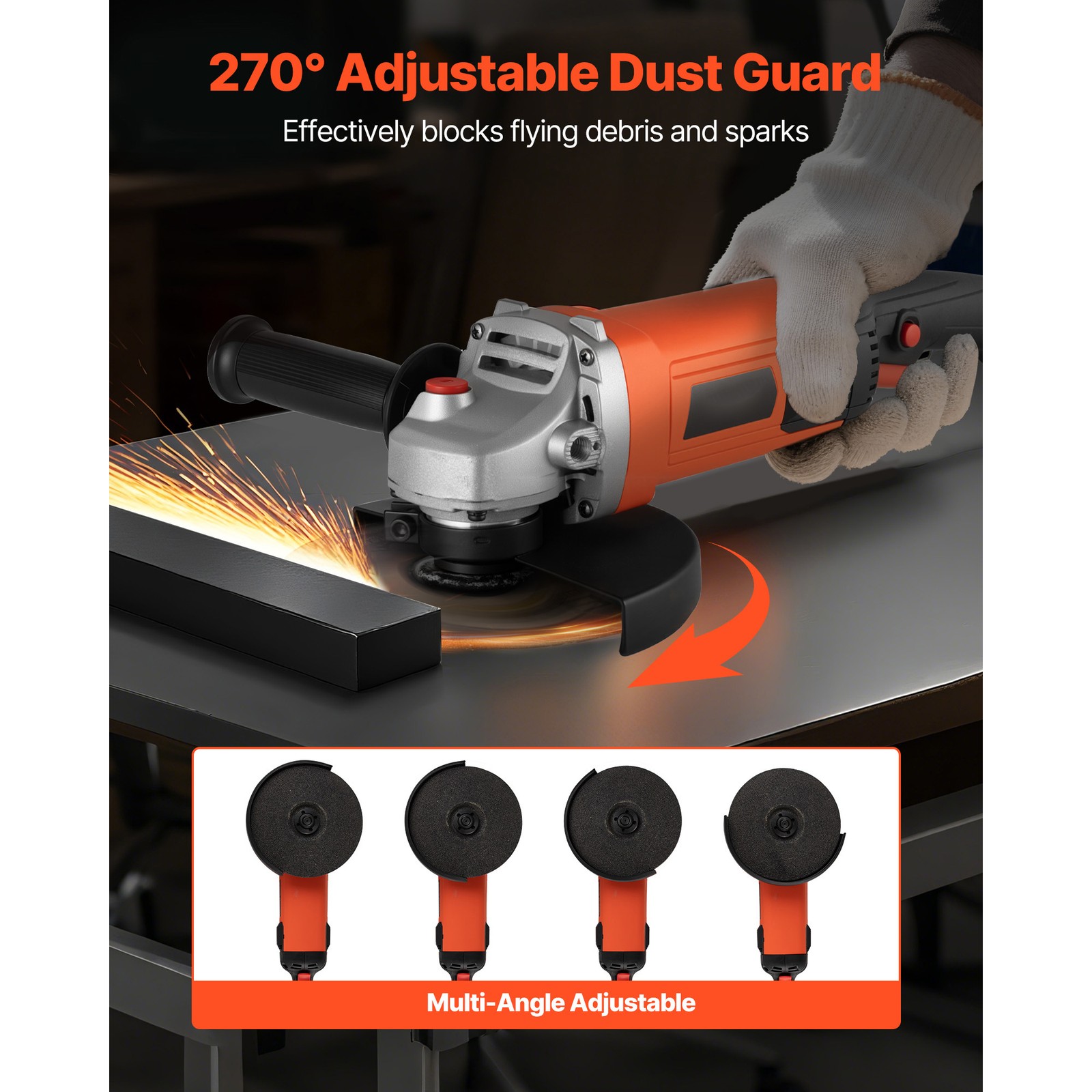 Uimoso 7″ Angle Grinder, 13A Electric Tool, 8500RPM High-Performance Grinder