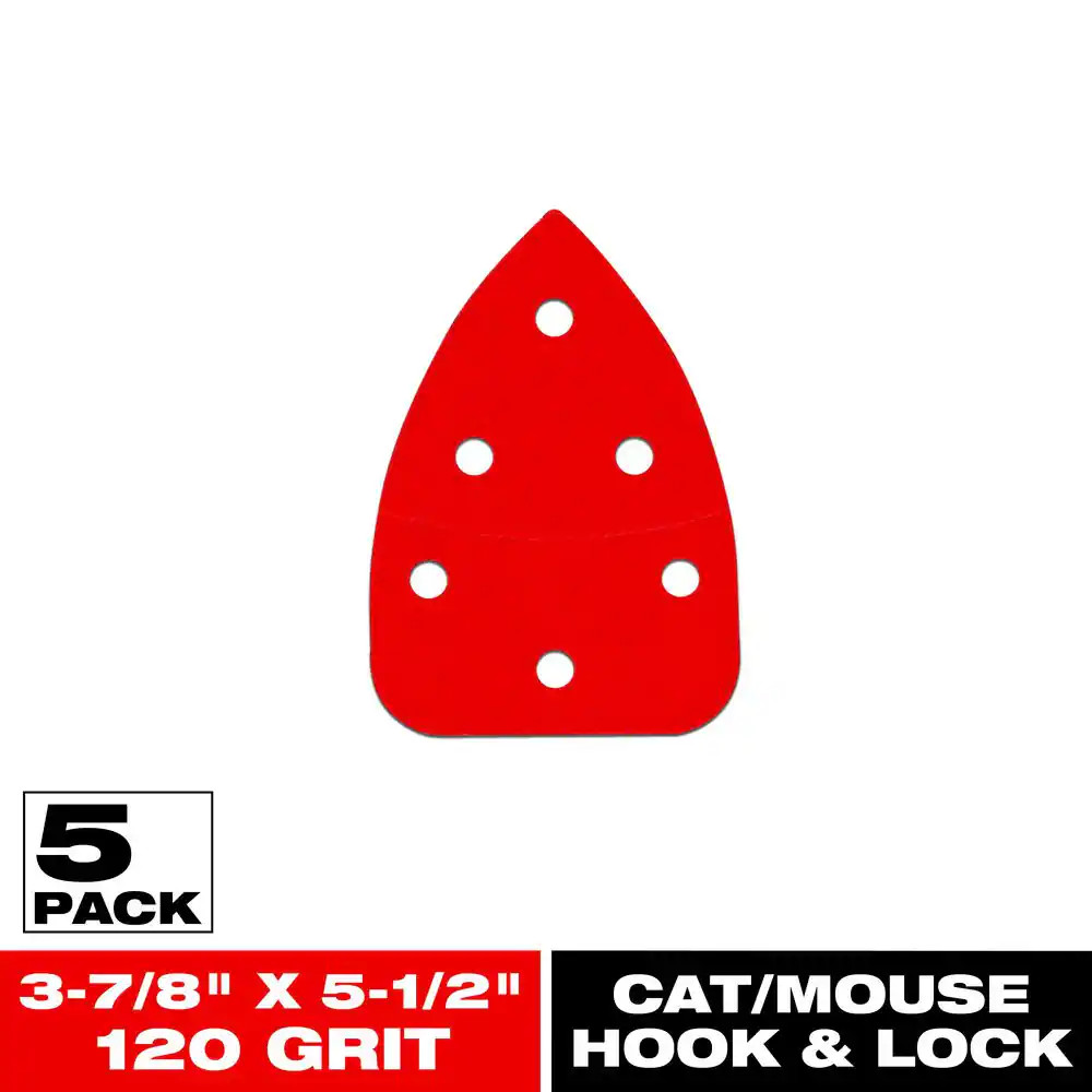 3-7/8 In. X 5-1/2 In. 120-Grit Hook and Lock Cat/Mouse Detail Sanding Sheets