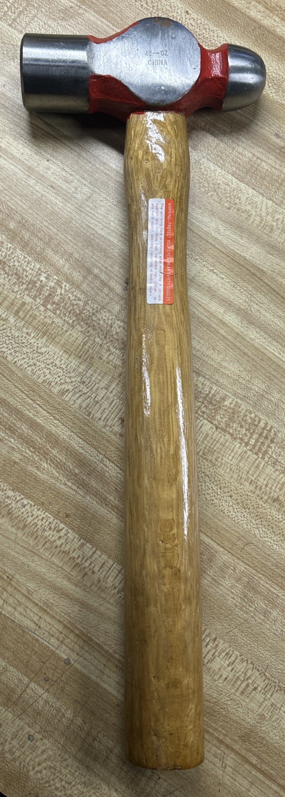48 oz Ball Peen Hammer w/ Wood Handle New Old Stock (NOS) Ball Pein Hammer China