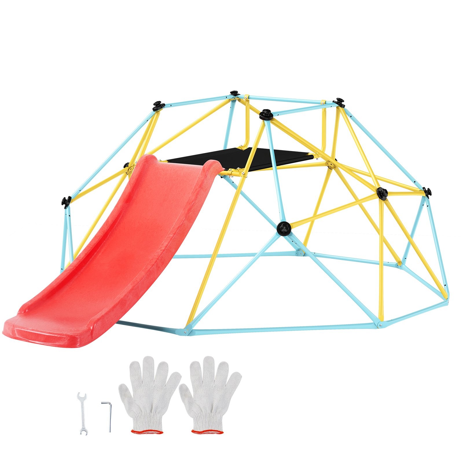 Climbing Dome, for Kids 3 to 9 Years Old, 8FT Geometric Dome Climber with Slide,