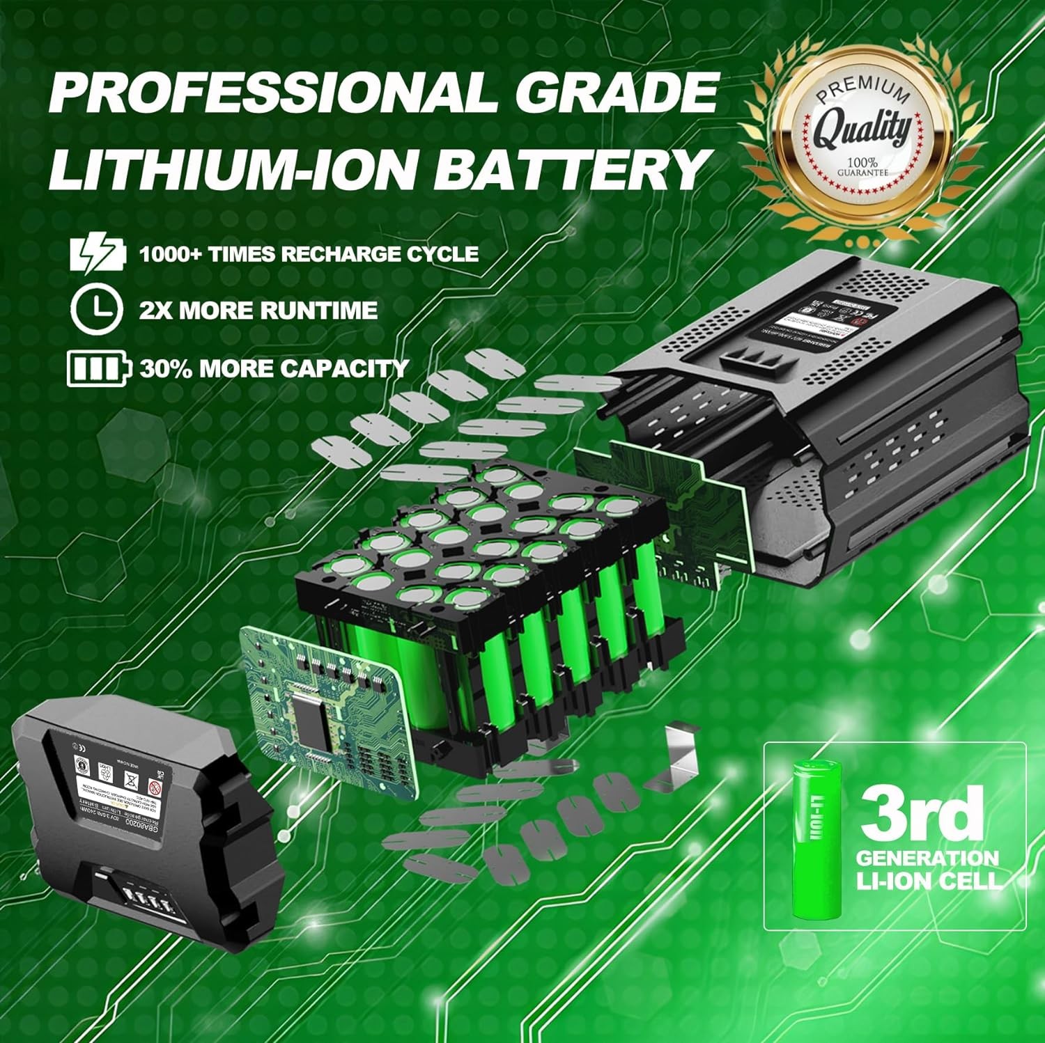 80V GBA80400 Battery For Greenworks Pro 80Volt 8AH/7AH/6AH GBA80600 Battery