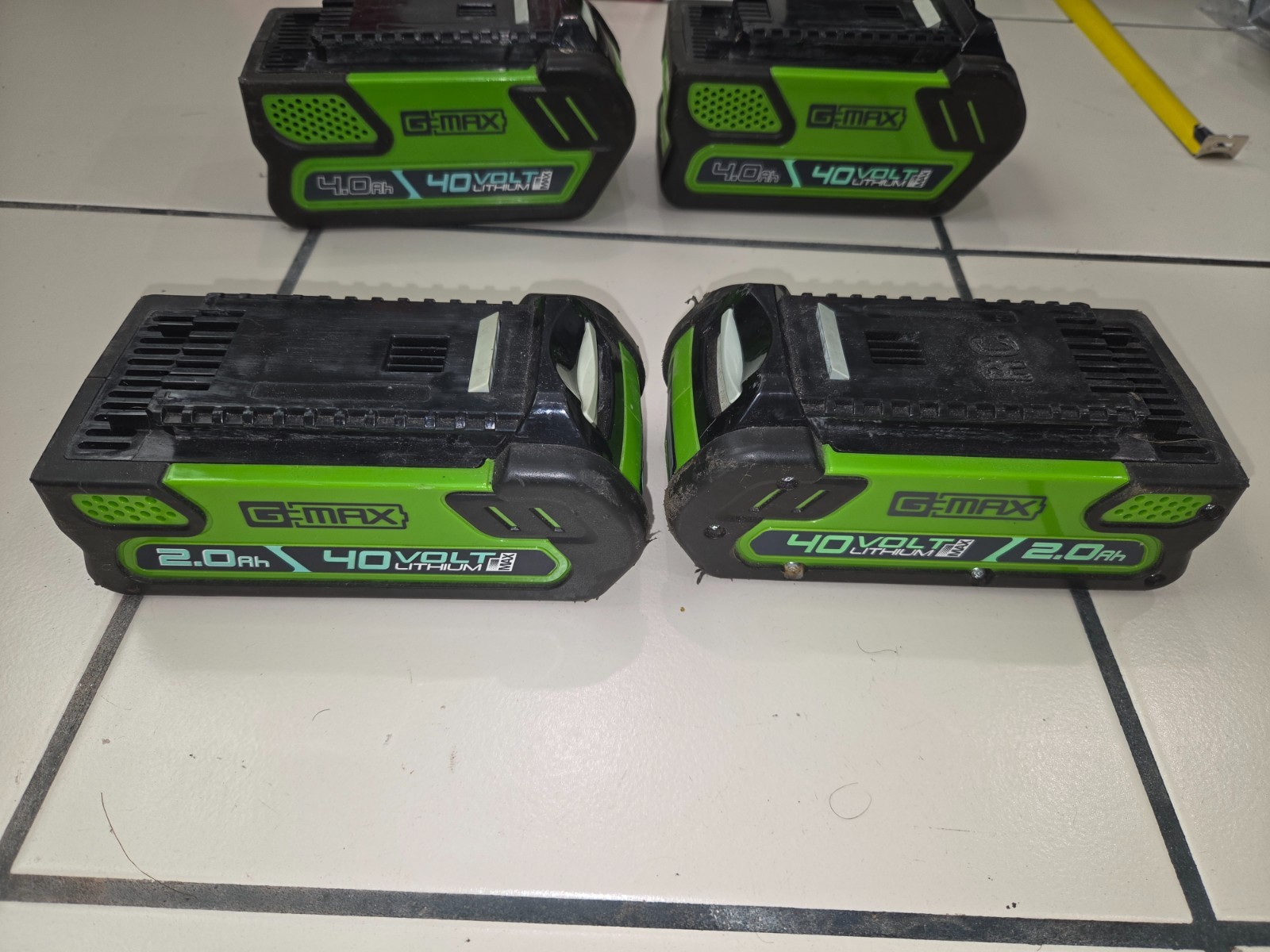 Lot of 4 Genuine Greenworks 40V (2)4AH (2)2AH Li-Ion Battery Not WORKING Parts