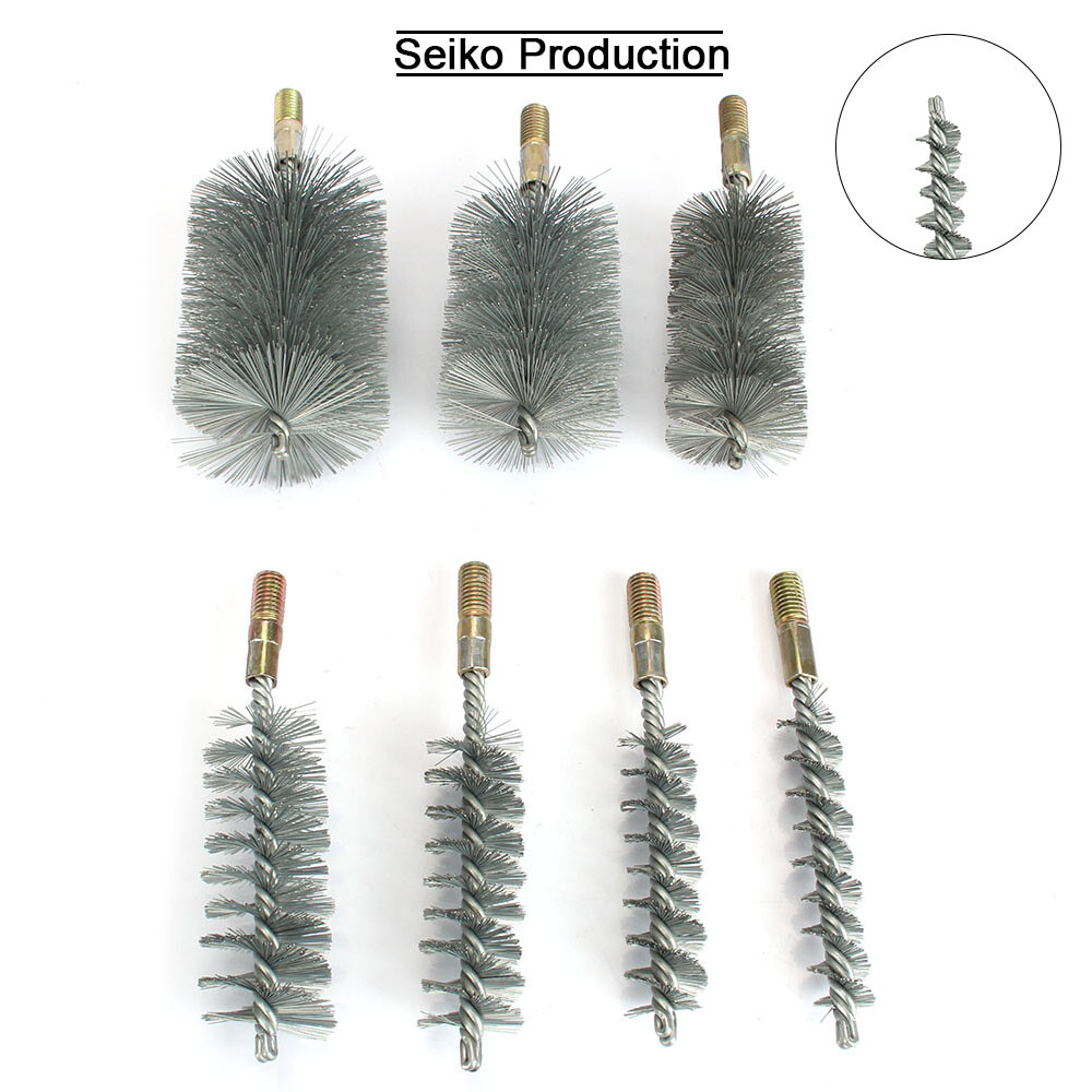1Pcs 18~75mm Cylinder Stainless Steel Wire Round Tube Cleaning Brush Rotary Tool