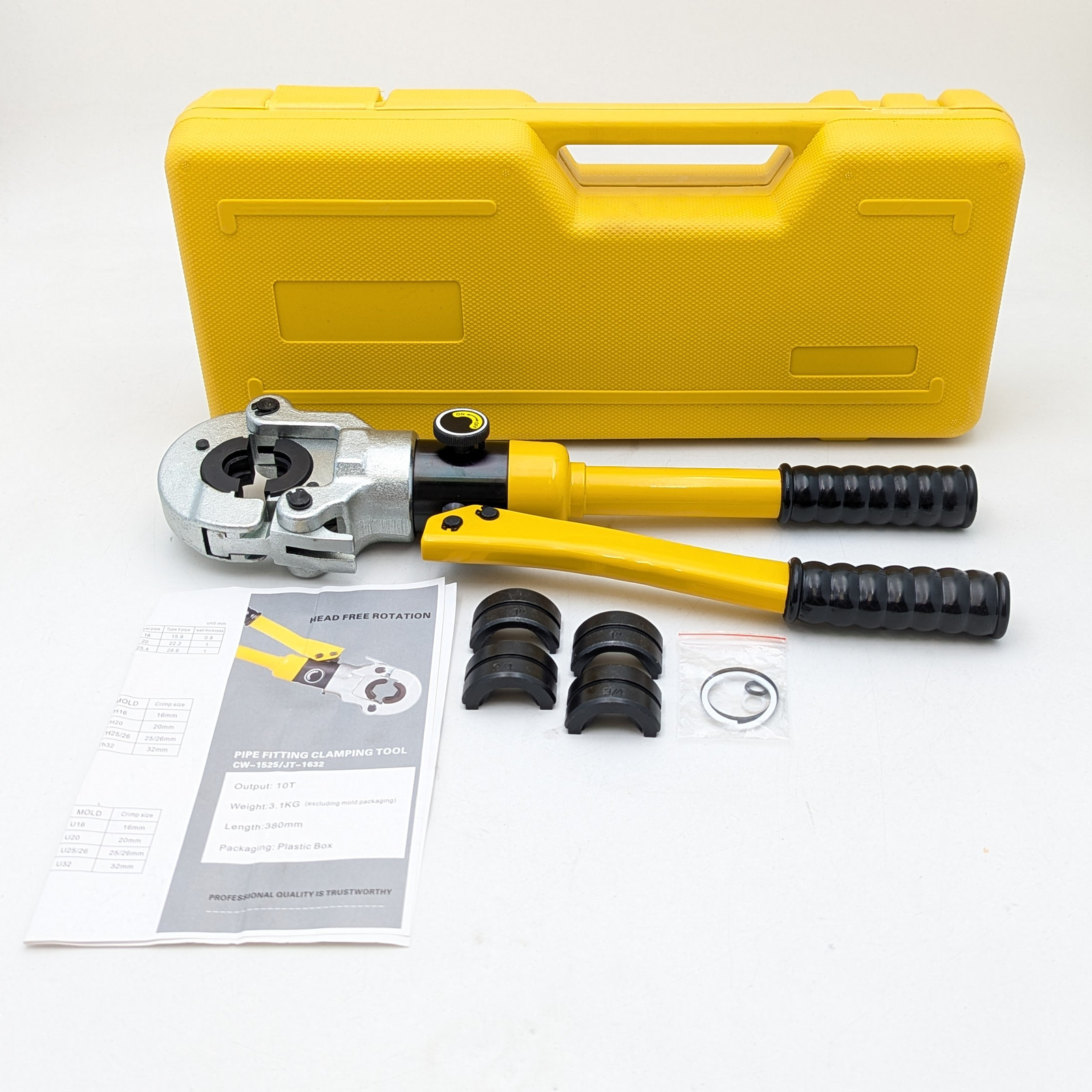 Unbranded Pipe Fitting Clamping Tool w/ 1″ & 3/4″ Adapters (CW-1525/JT-1632)
