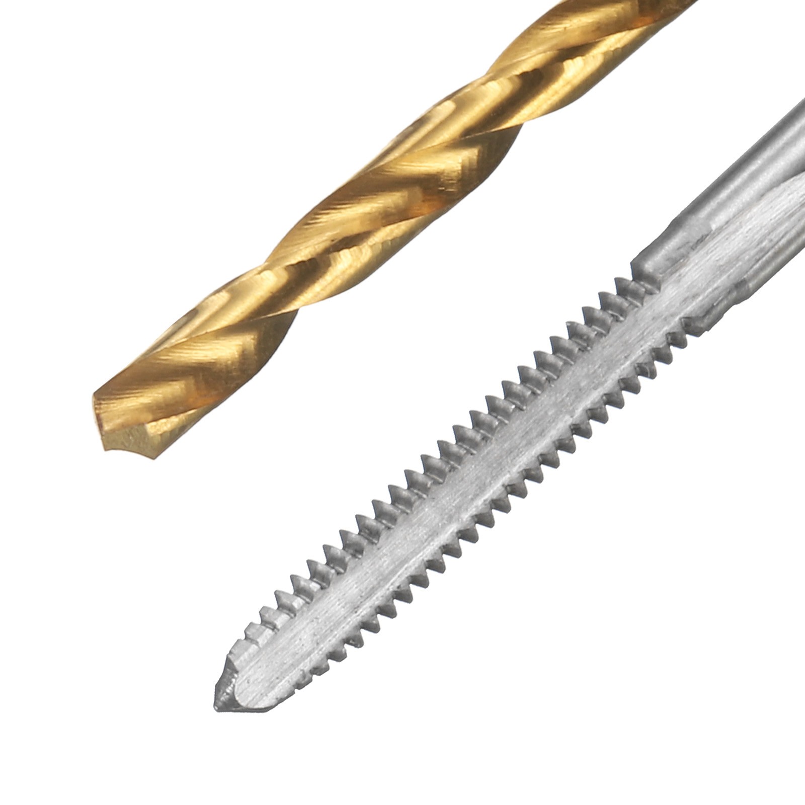 2pcs 4-40 UNC Straight Flute Tap Uncoated and 2pcs 2.3mm Drill Bit Ti-Coated Set