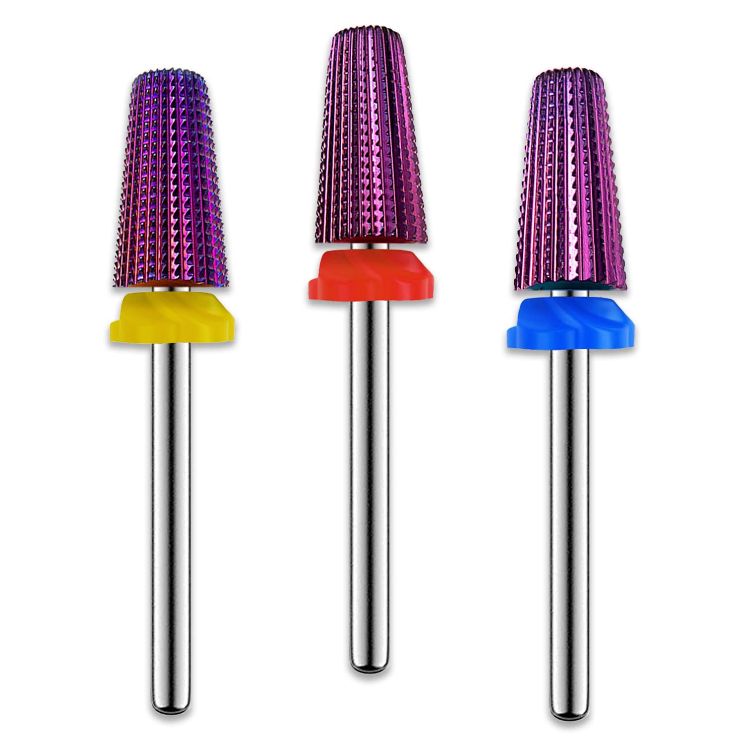 3Pcs Carbide 5 in 1 Nail Drill Bit Set- Two Way Rotate Use for Both Left and Rig