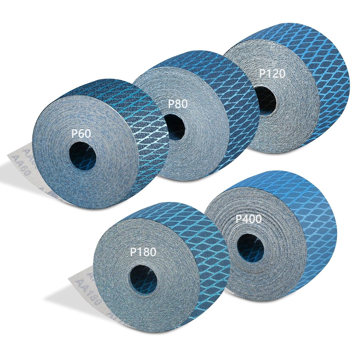 Diamond Shape Sandpaper Roll Kit, 2-3/4″ X 5 Yard, Hook and Loop Continuous Roll
