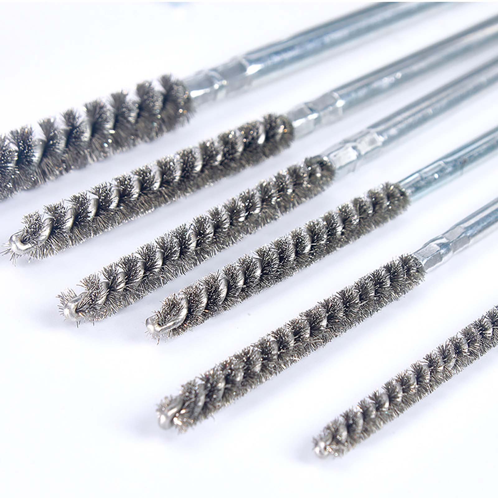304 Stainless Steel Electric Drill Wire Pipe Cleaning Brush, Round Tube Design