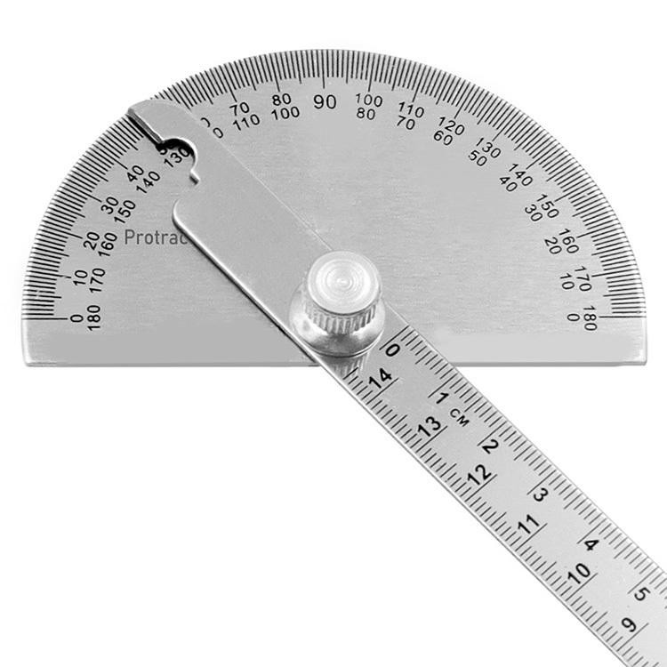 Stainless Steel Angle Protractor 180° Gauge Ruler Woodworking Measurement Tool