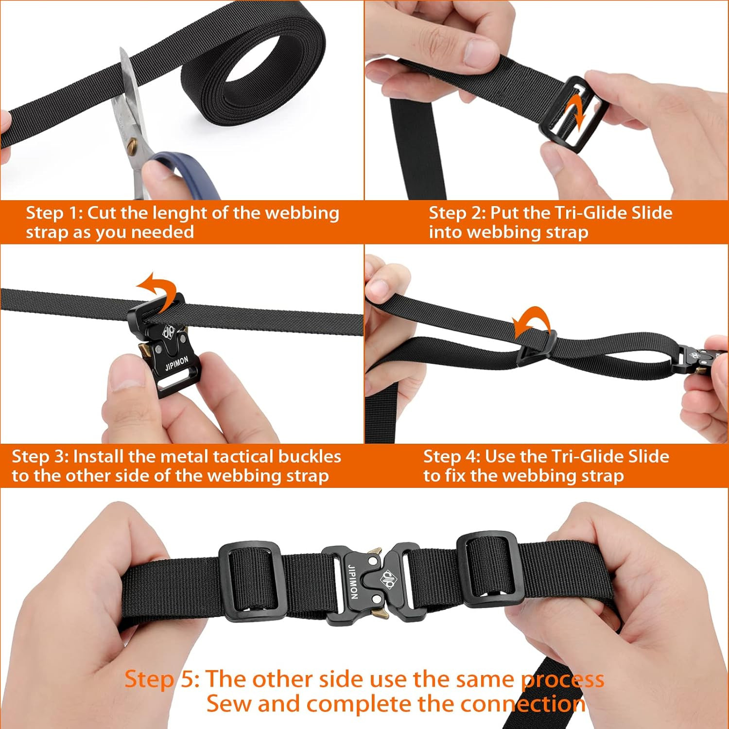 Nylon Strap, 1 Inch Webbing Nylon Strap with Heavy Duty Metal Buckles, Include