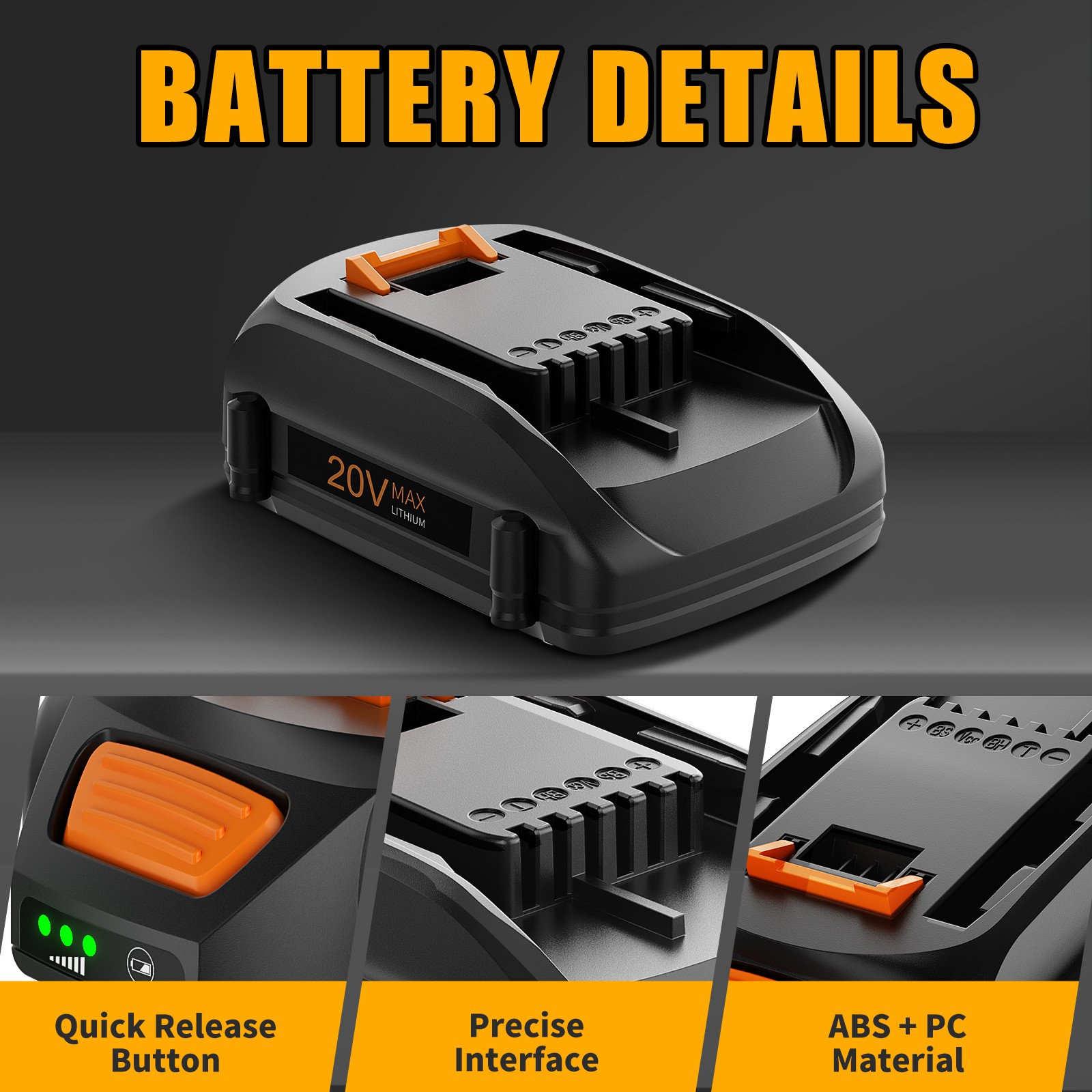 20Volt 8.0Ah For WORX WA3525 20V Max Lithium Battery Power Tools WA3520 WA3575